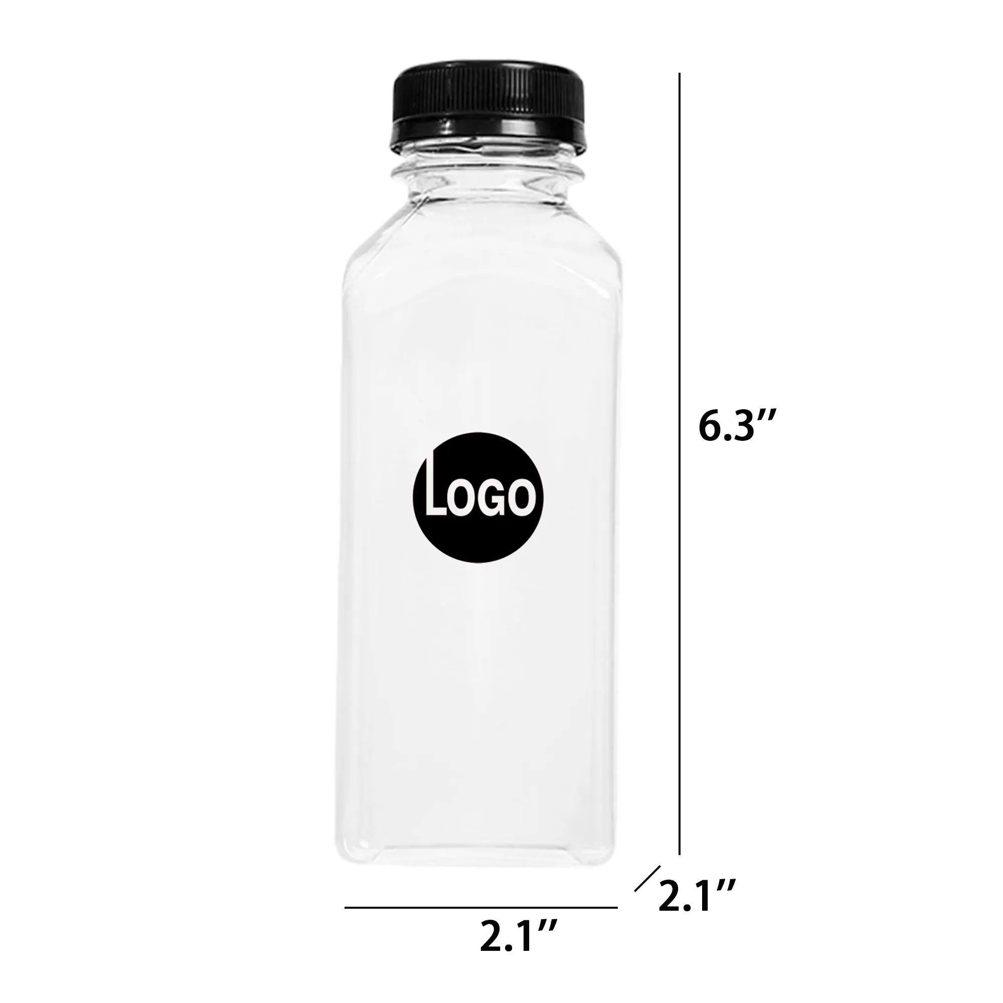 12oz Plastic Square Juice Bottles 1