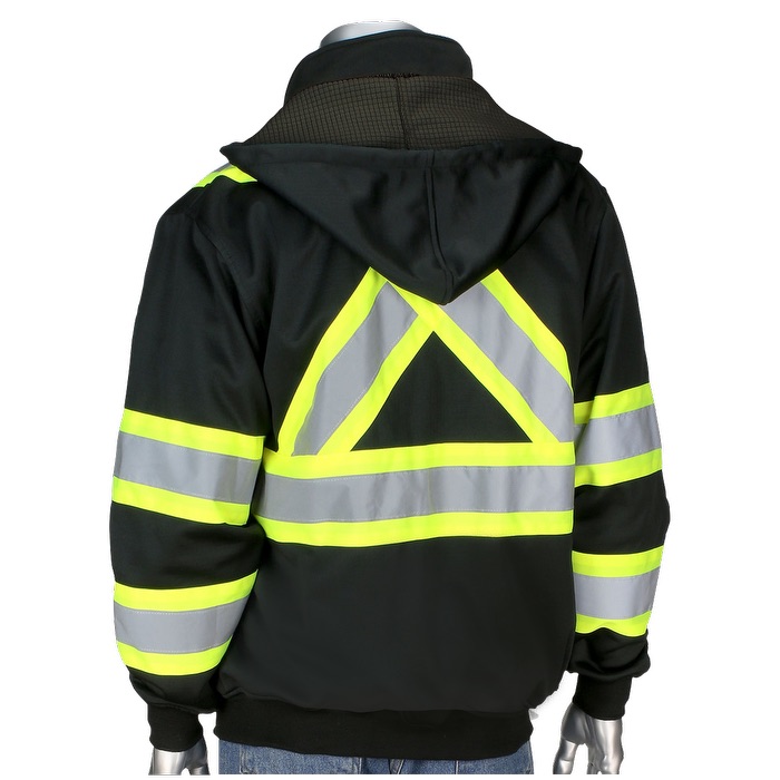 Two-Tone X-Back Full Zip Fleece Black Sweatshirt 7