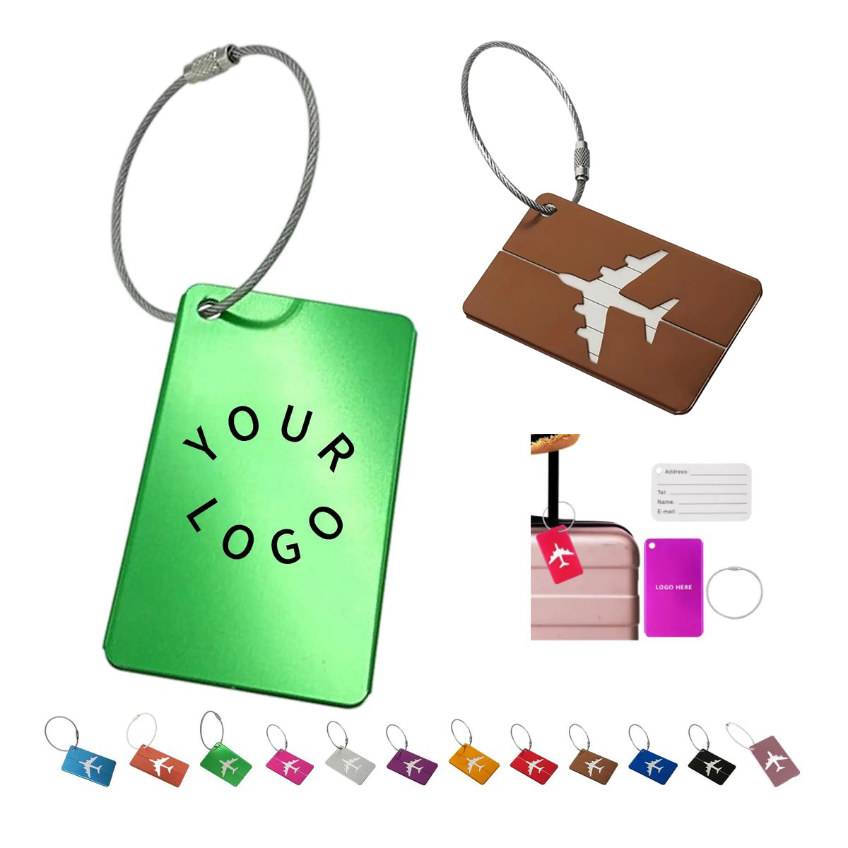 Customizable Aluminum Luggage Tag for Travel Gear 13