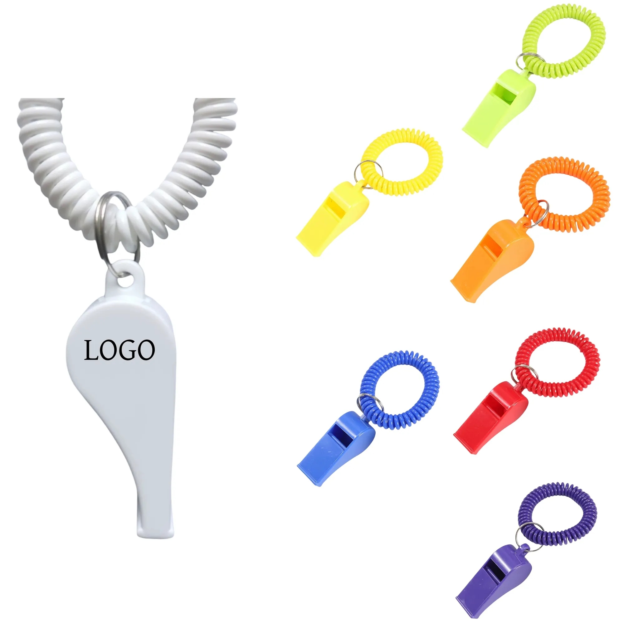 Spring Wrist Keychain With Whistle 5