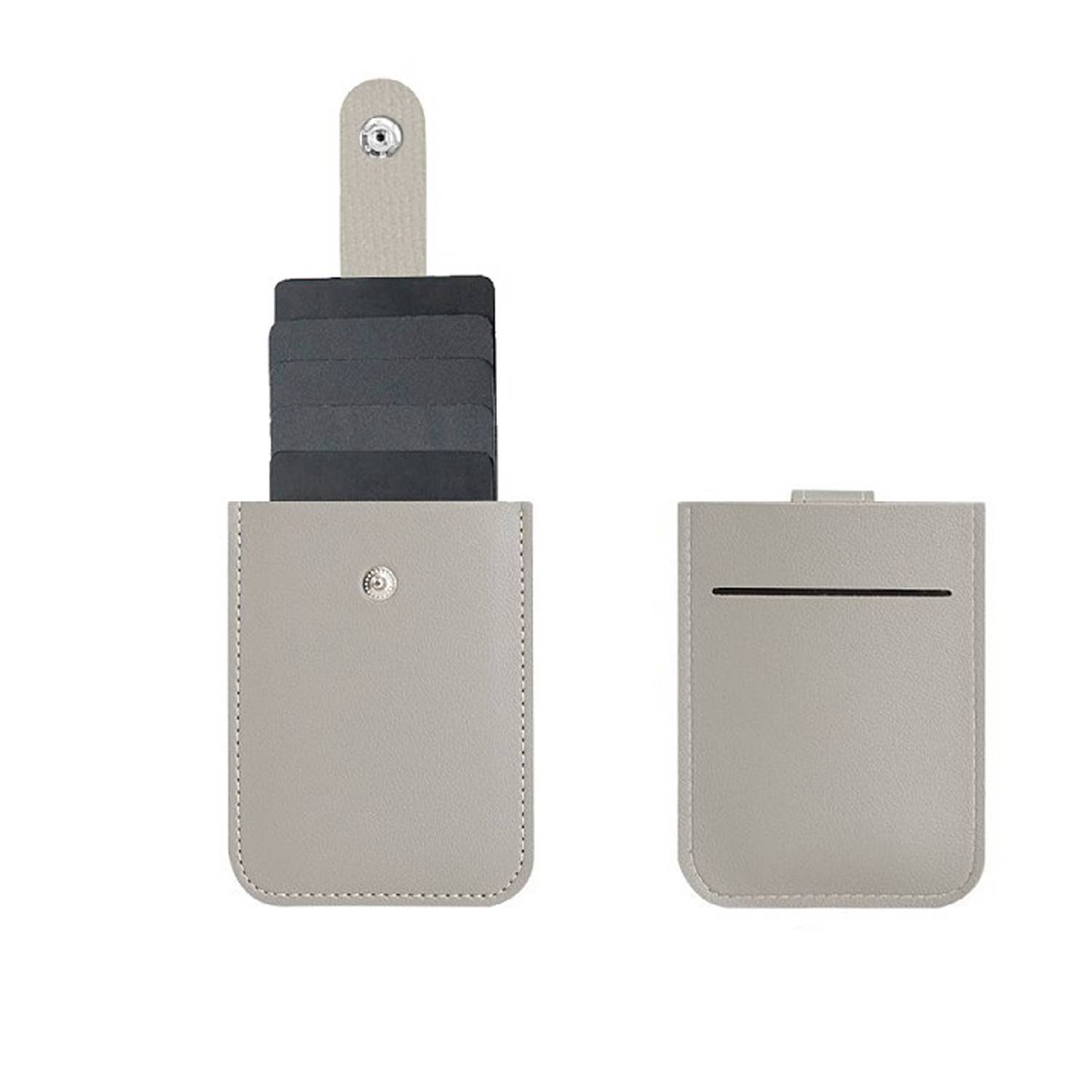 PU Leather Stackable Pull-Out Slim Casual Card Holder 4