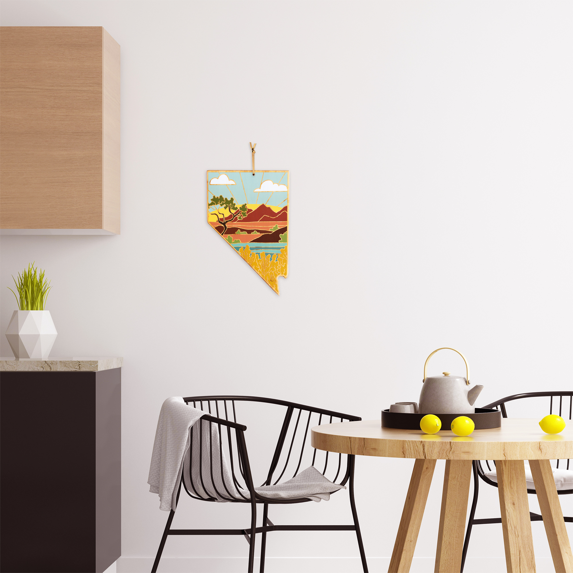 Nevada State Shaped Cutting and Serving Board with Artwork by Summer Stokes 4