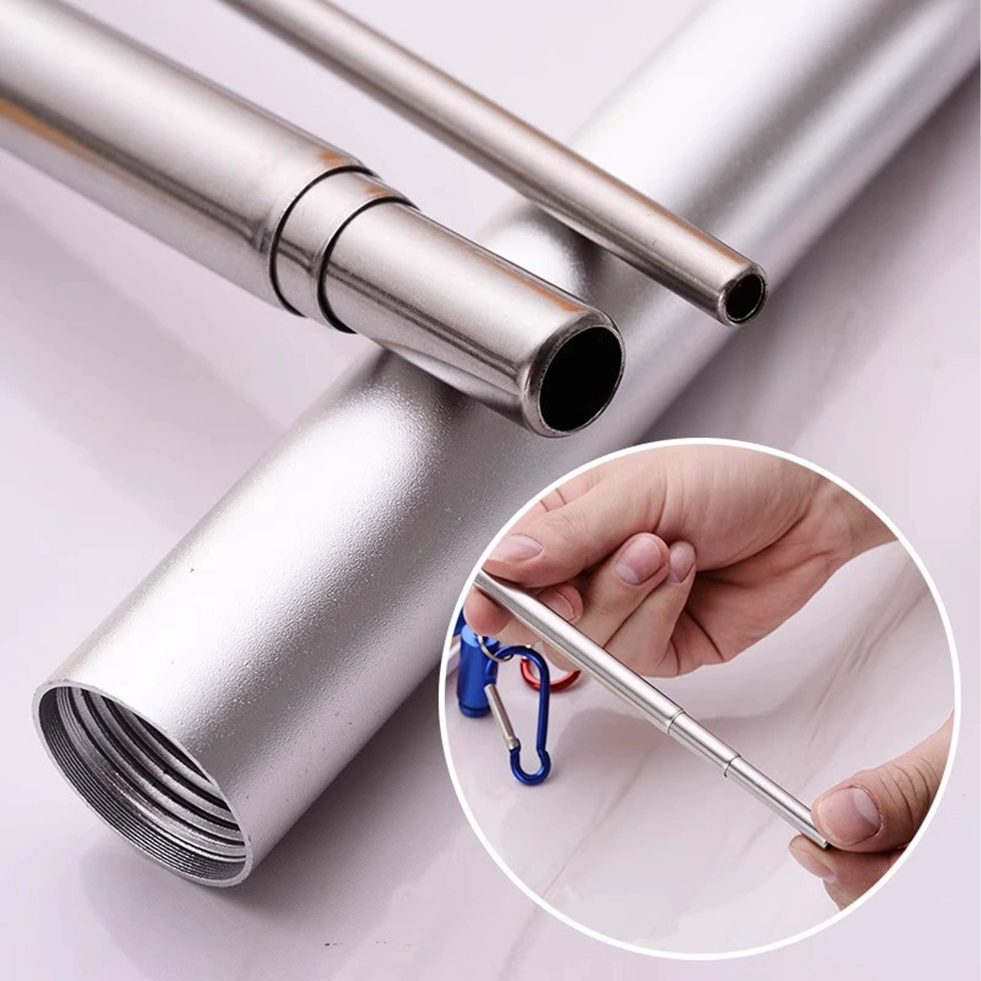 Stainless Steel Drinking Travel Telescopic Straw 3