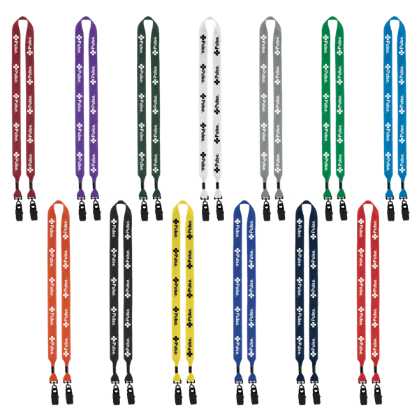 3/4" 2-Ended Polyester Lanyard with Metal Crimp & Metal Bulldog Clip 7