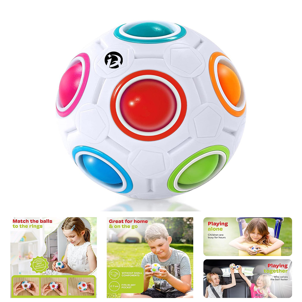 Press TheRainbow Ball Cube Toy 3