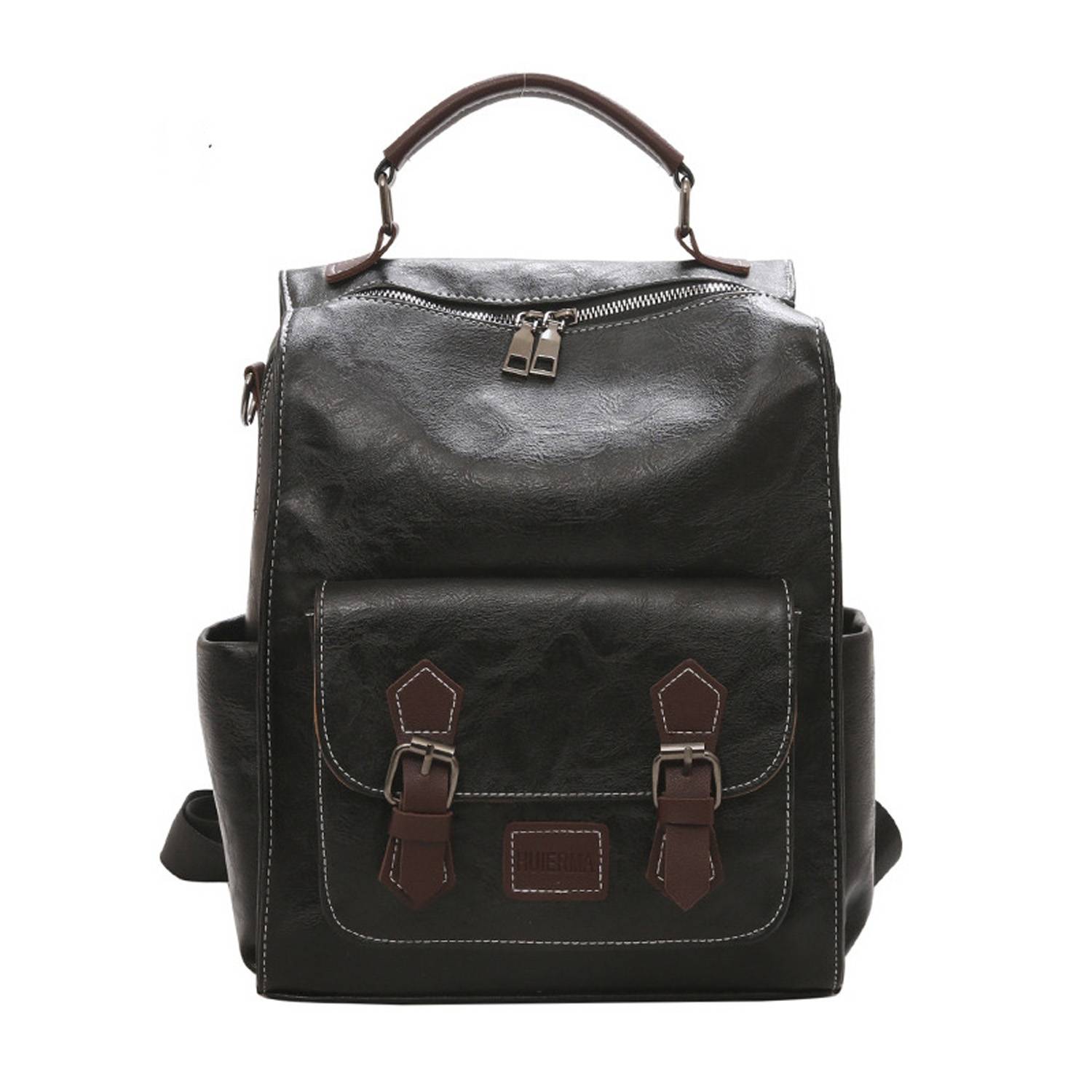 Pu Leather Retro Shoulder Bag Backpack 2