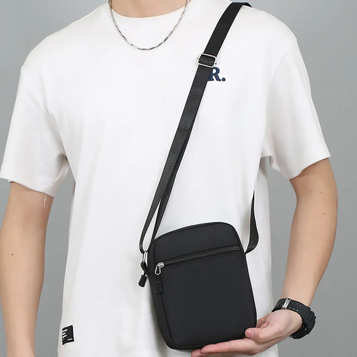 Durable Oxford Shoulder Sling Bag With Adjustable Strap 2