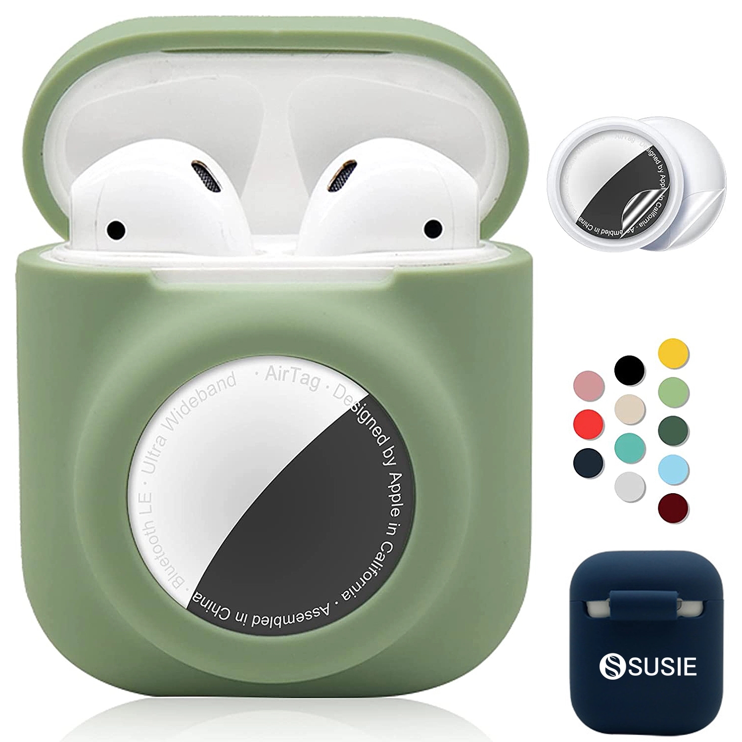 2 In 1 Airpod 1&2 And Airtag Silicone Protective Case 3