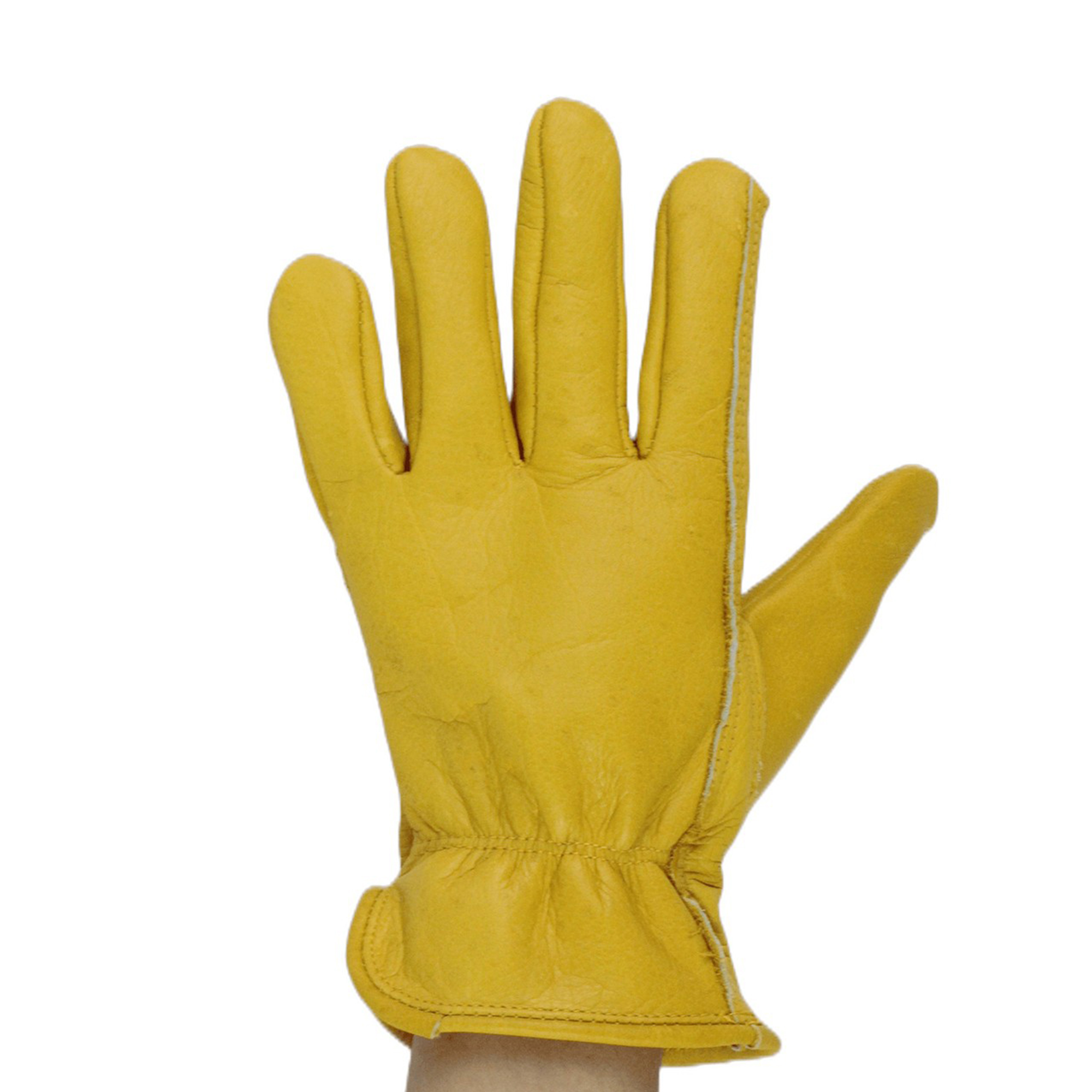 Yellow Cowhide Leather Palm Gloves 8
