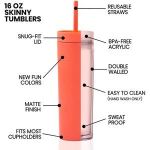 16Oz Straight Skinny Sublimation Tumblers Cups 2