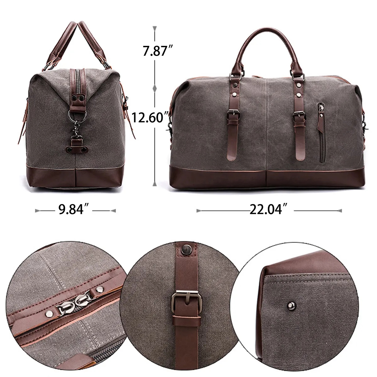 In Stock Travel Canvas Overnight Luggage Duffel Weekend Bag 5