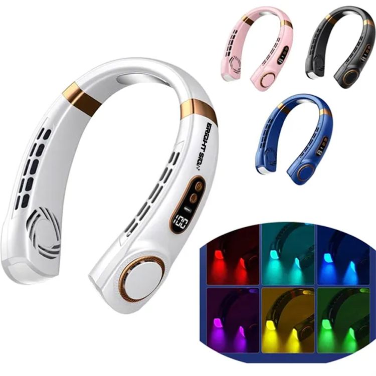 Portable LED Digital Display Neck Hanging Fan 2