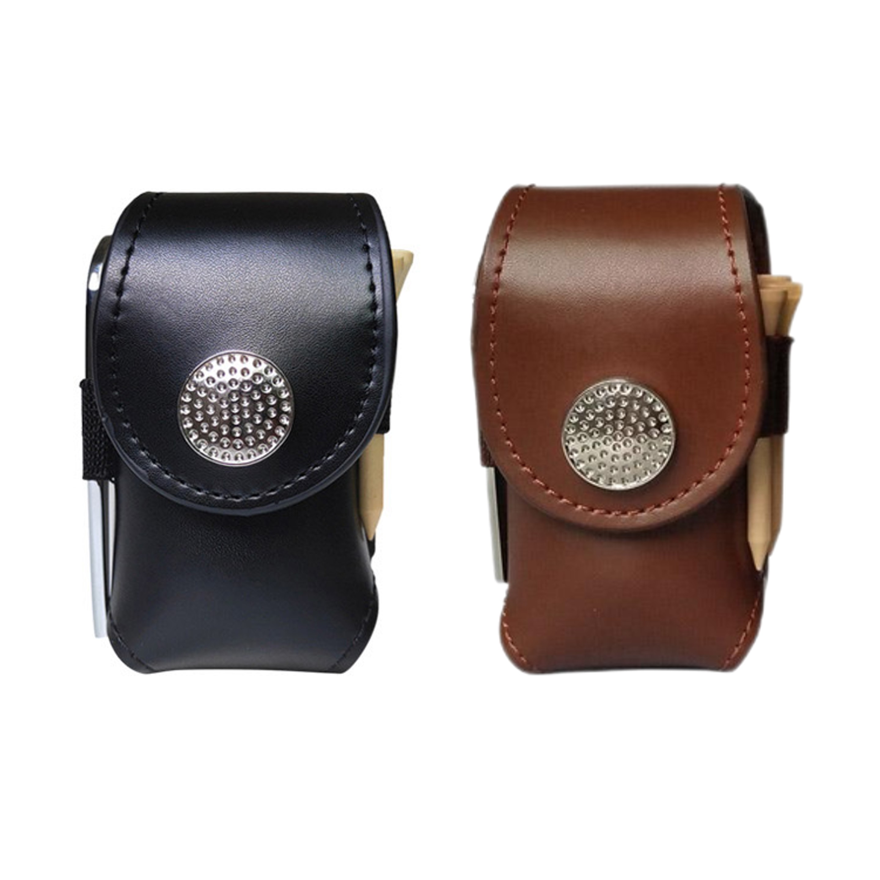 Vegan Leather Golf Ball Holder Tee Pouch Gift Sets (2 golf balls, 3 tees, and 1 divot fork included) 6