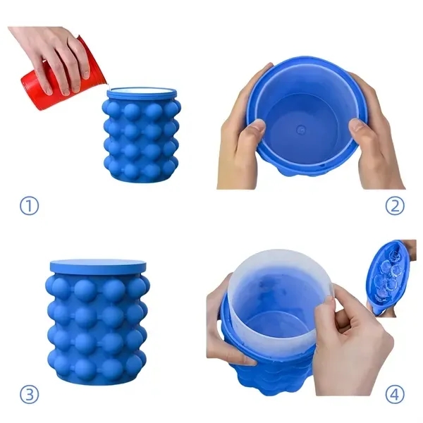 Silicone Ice Bucket - Flexible Freezer Container 6