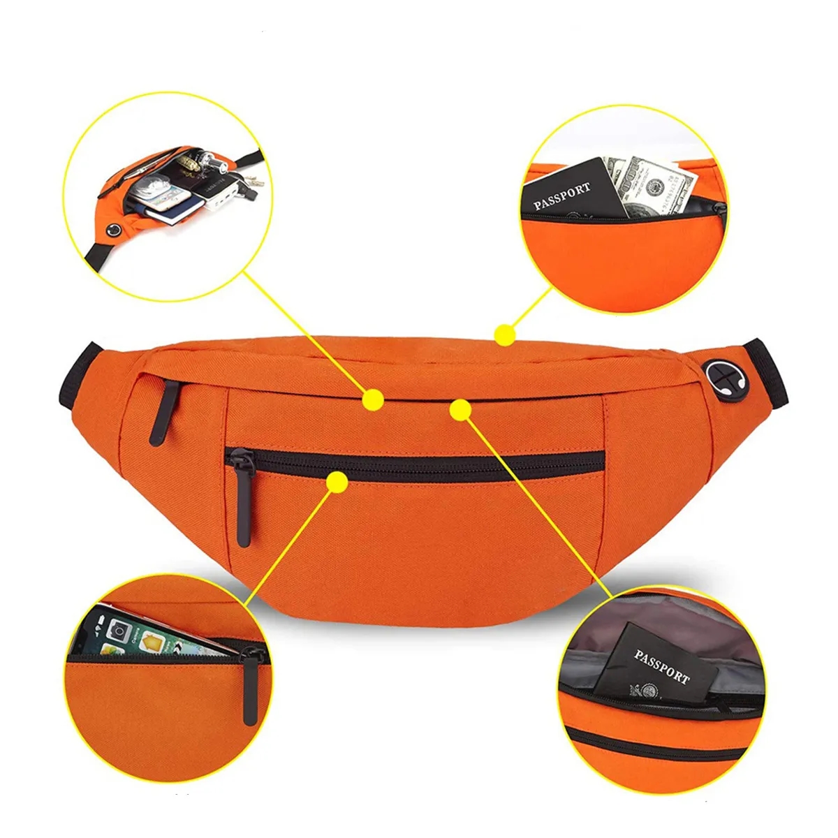 Outdoor Fitness Lightweight Waterproof Crossbody Waist Bag 5