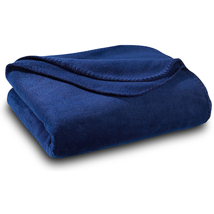 Navy Blue Polar Fleece Throw Blanket 2