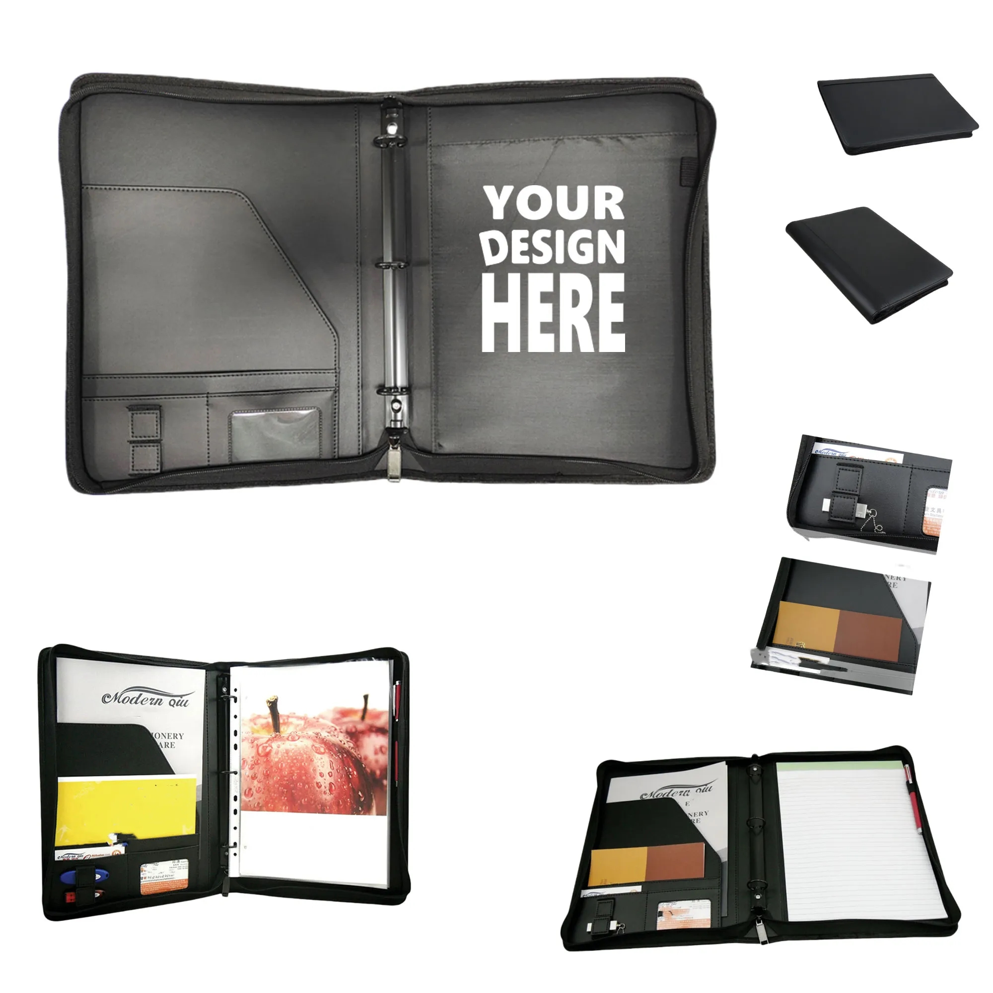 A4 PU Leather Multi-Function File Folder