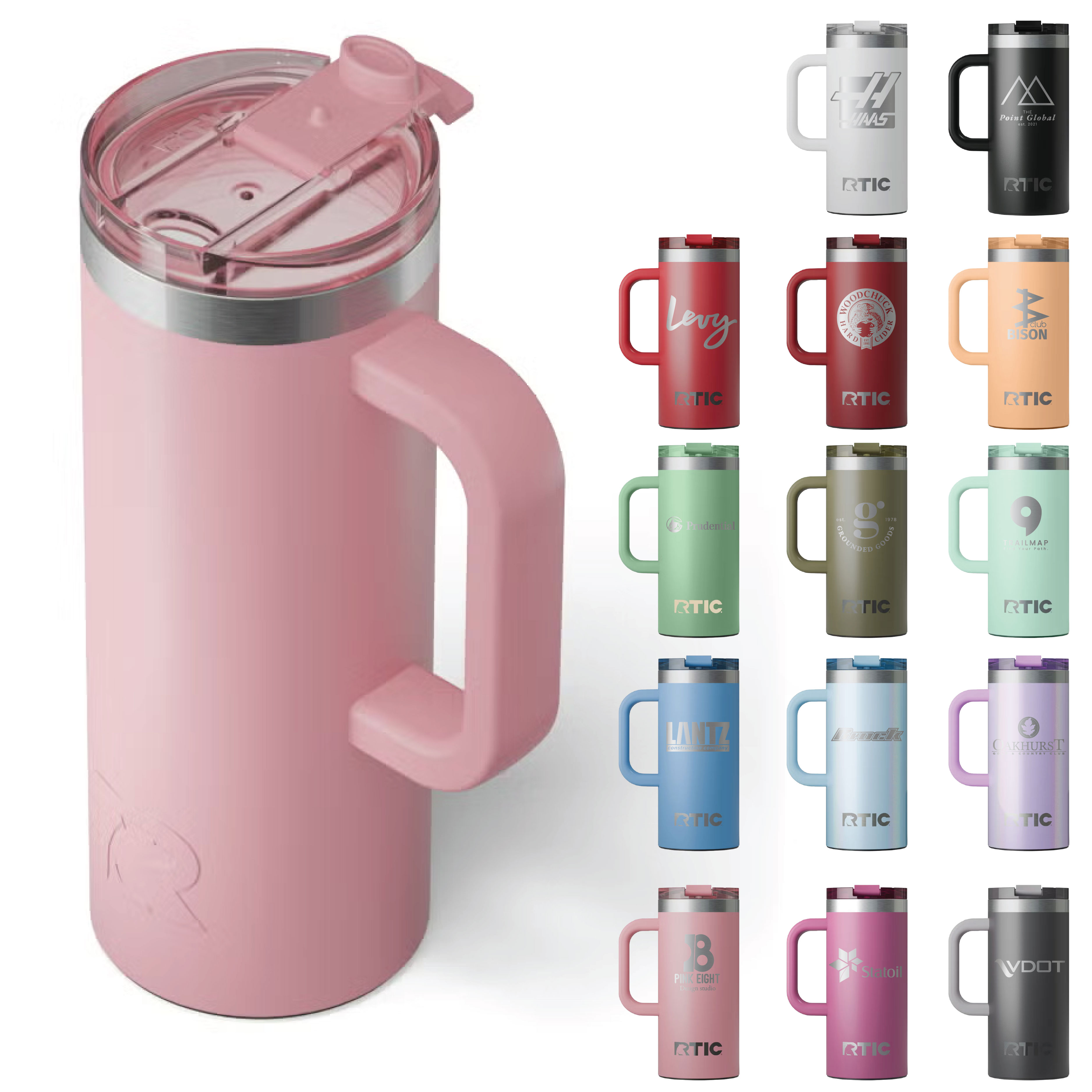 RTIC 16oz. Stainless Steel Ceramic Lined Travel Mugs 16