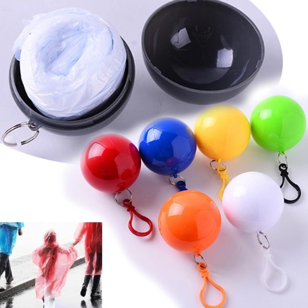 Disposable Rain Ponchos With Ball Shape Case 8