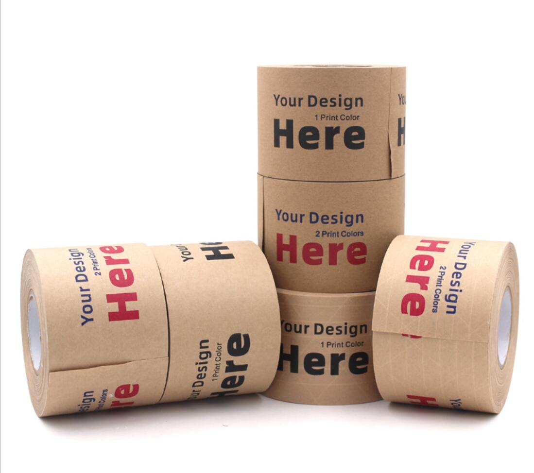 Custom 3 Color Brown Ultra Durable Water-Activated Tape 6