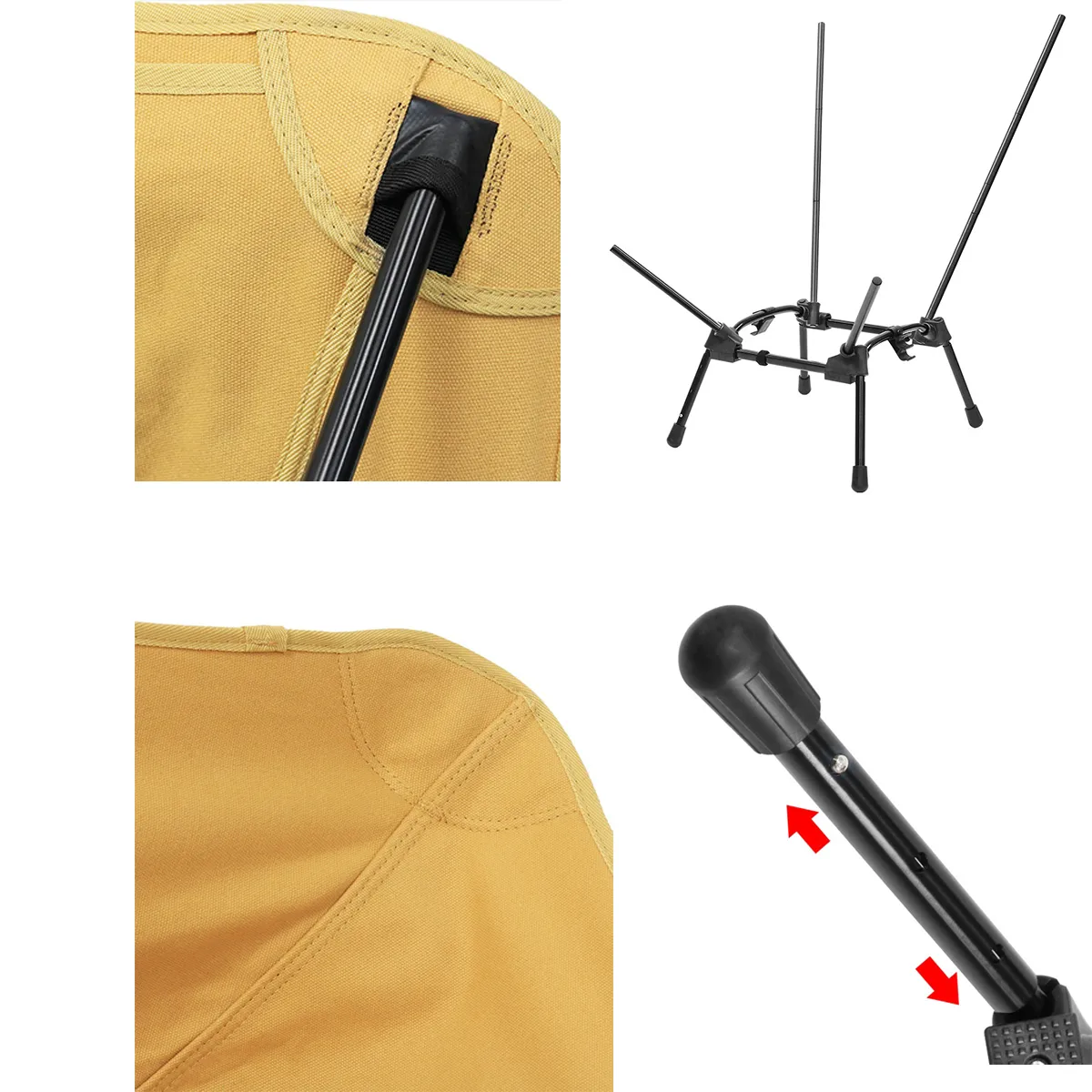 Portable Comfortable Adjustable Height Folding Camping Chair 3