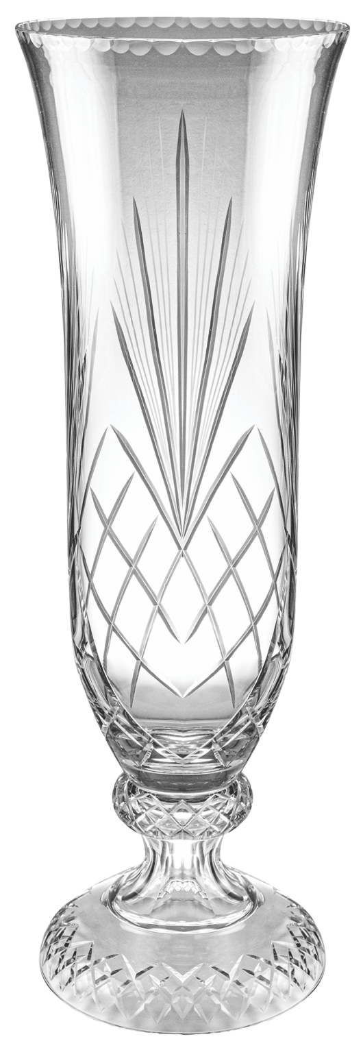 Clear Cut Crystal Footed Vase 2