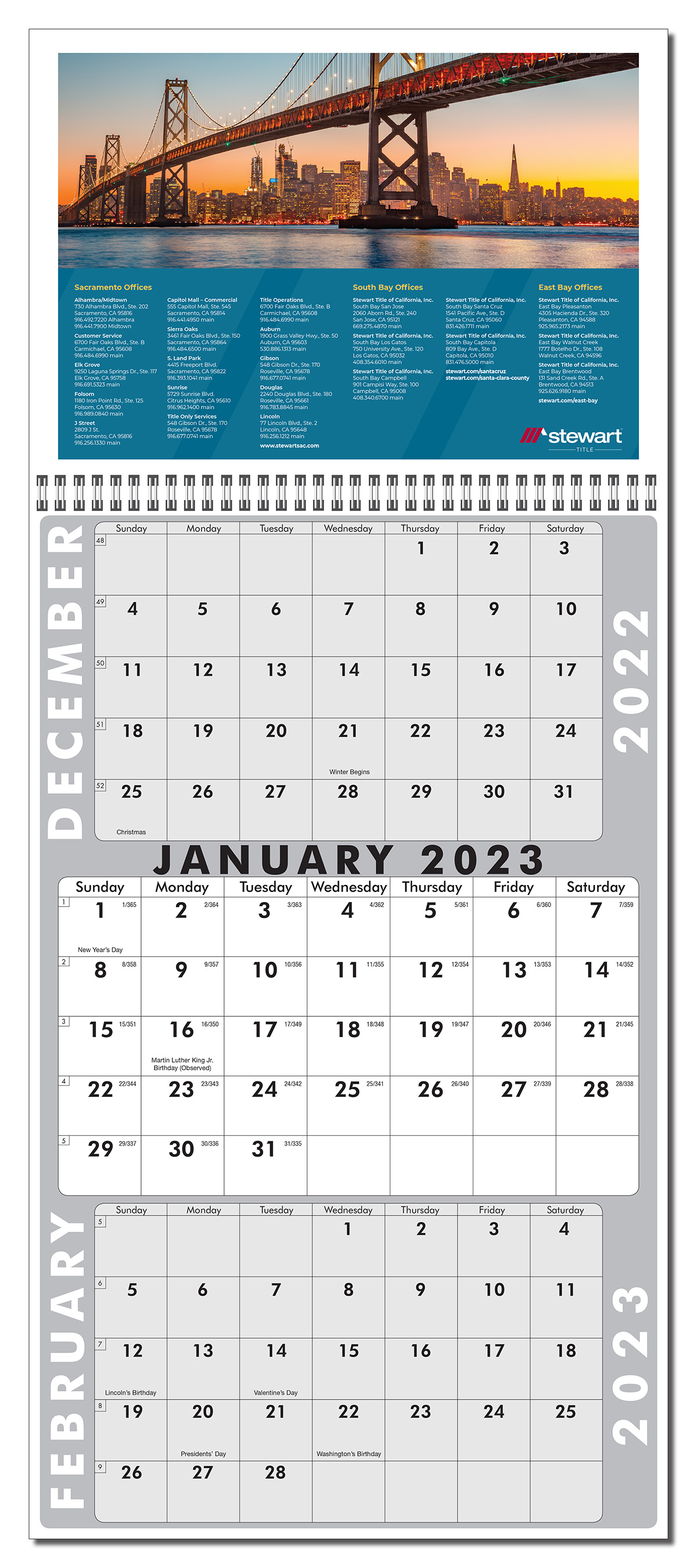 3 Month View full Color Wall Calendar 6