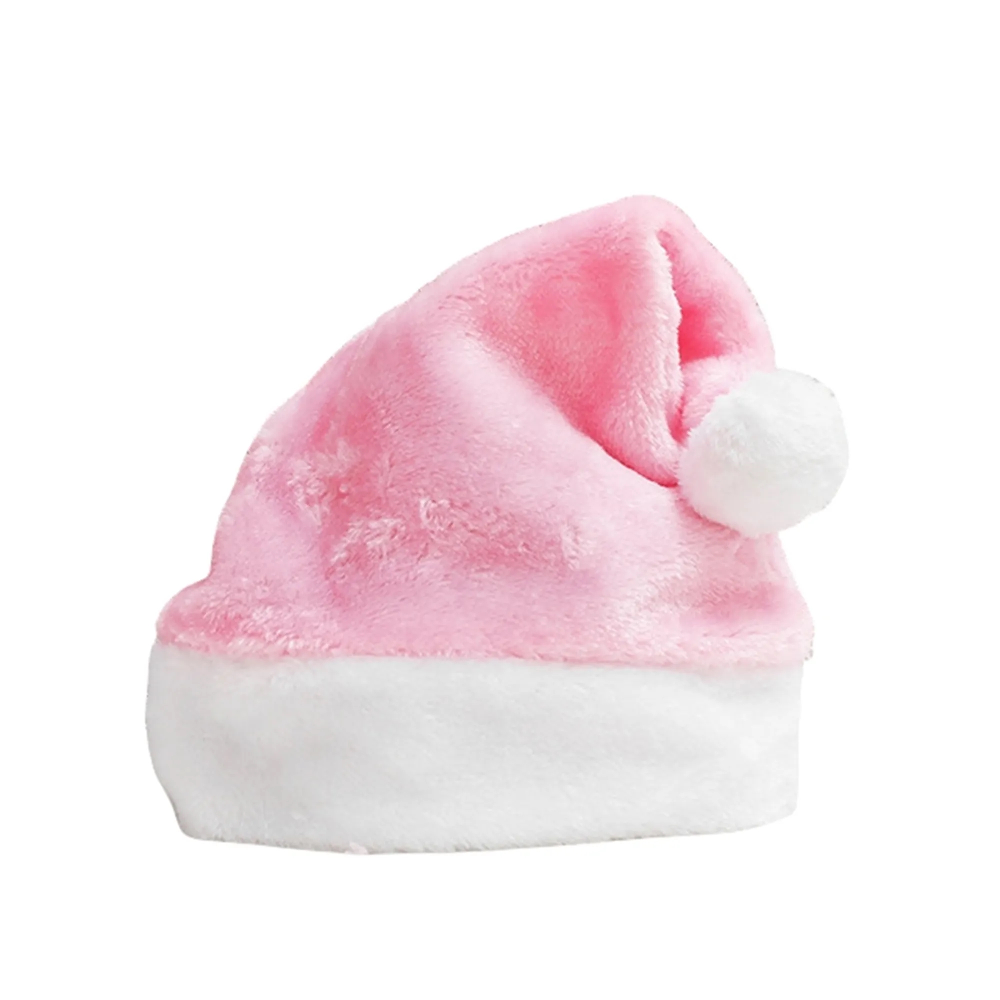 Warm Short Plush Holiday Christmas Santa Hat 1