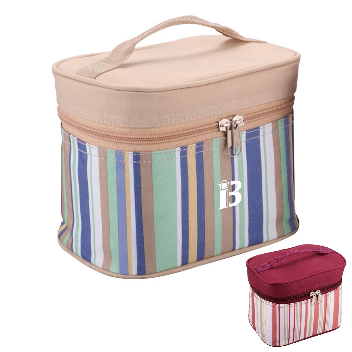 Portable Striped Insulated Lunch Bag 2