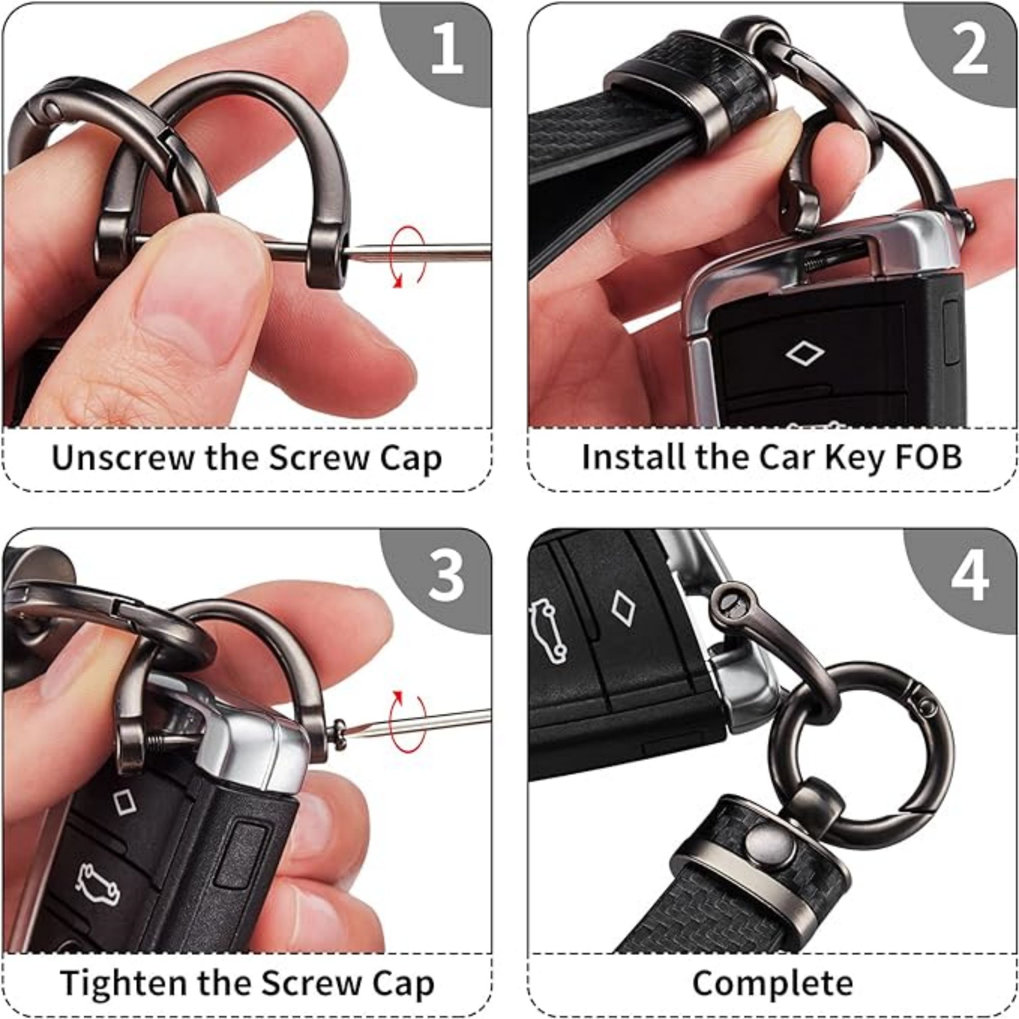 Carbon Fiber Style Car Keychain 2