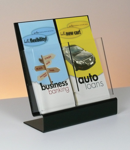 Slant Back Double Brochure Holder for 4"w Brochure