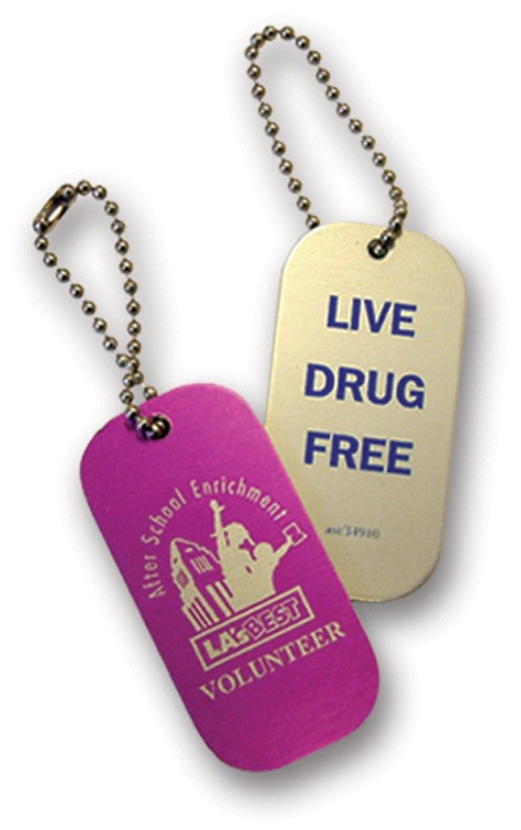 Aluminum Dog Tag with 4" Chain 1