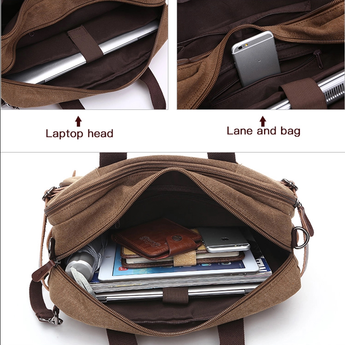 Canvas Messenger Bag Vintage 14" 4