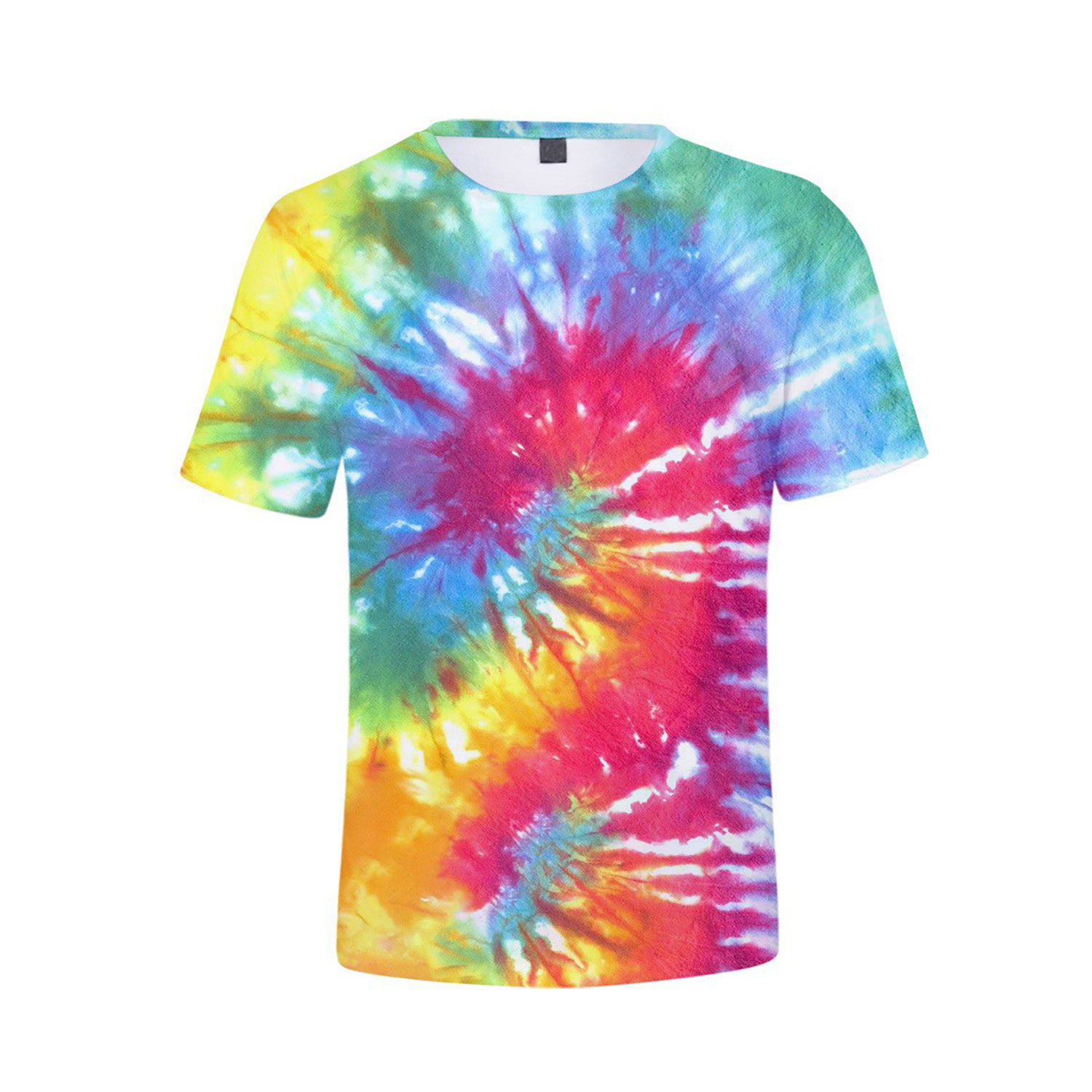 Tie Dye Polyester Round Neck T-Shirt 10