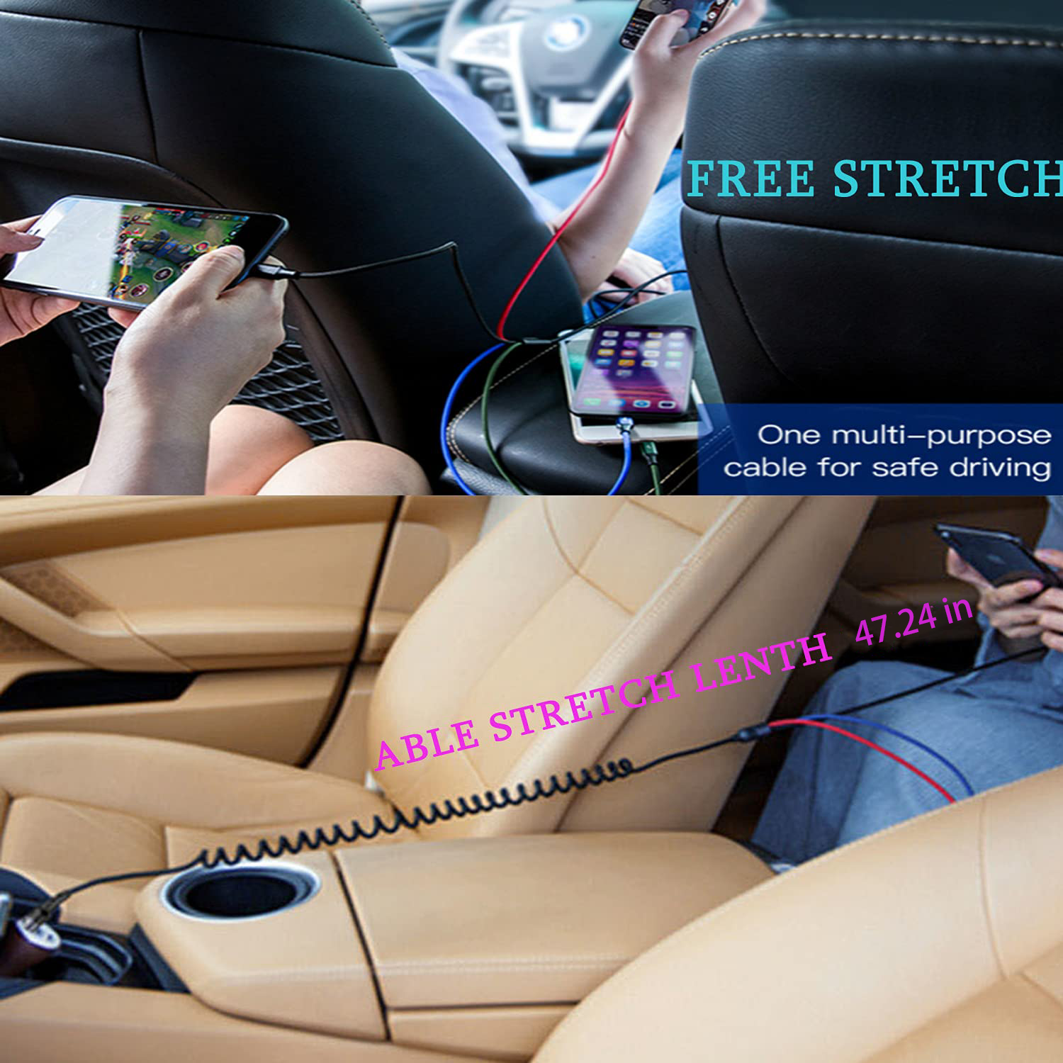 Spring Charger Cable 3 In 1 Usb Fast Charging Cord 4