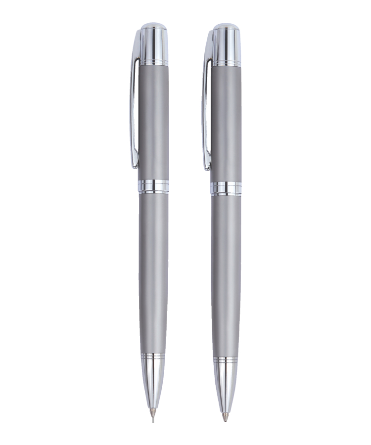 Union Printed - Heavy Metal Barrel Pen & Pencil Set in Box 4