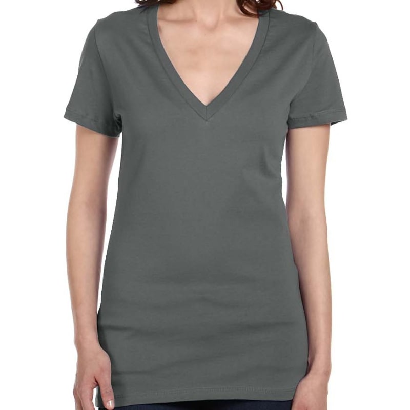 Bella Ladies Jersey Short-Sleeve Deep V-Neck T-Shirt 2