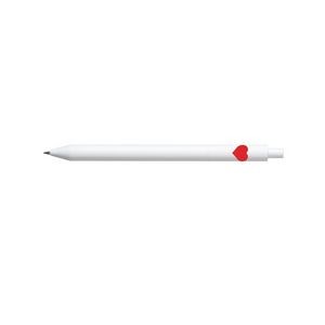 Elegant White Click Pen With Red Heart 11