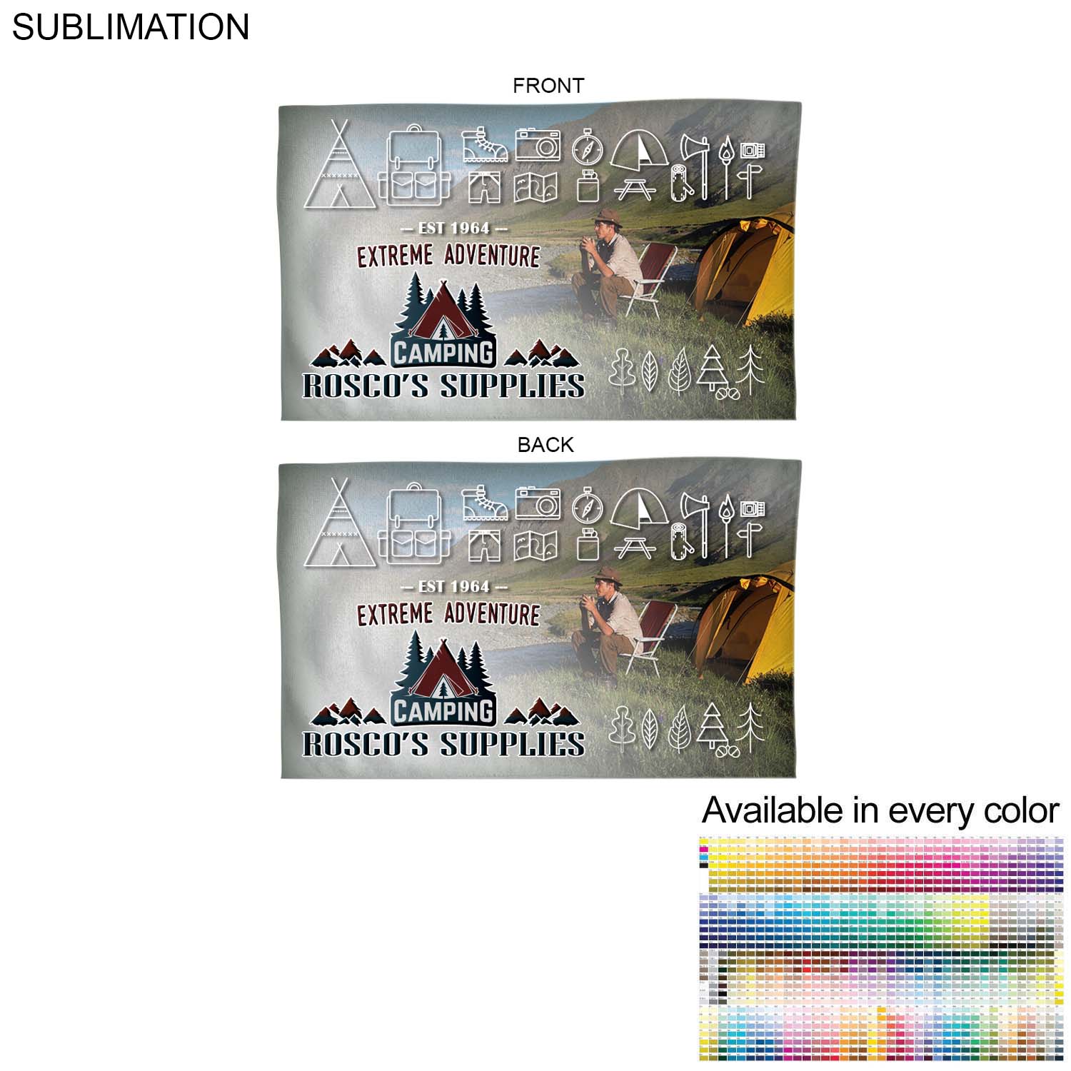 Microfiber Dri-lite Terry Branding Towel, 15x25, Sublimated Edge to Edge 2 sides 3