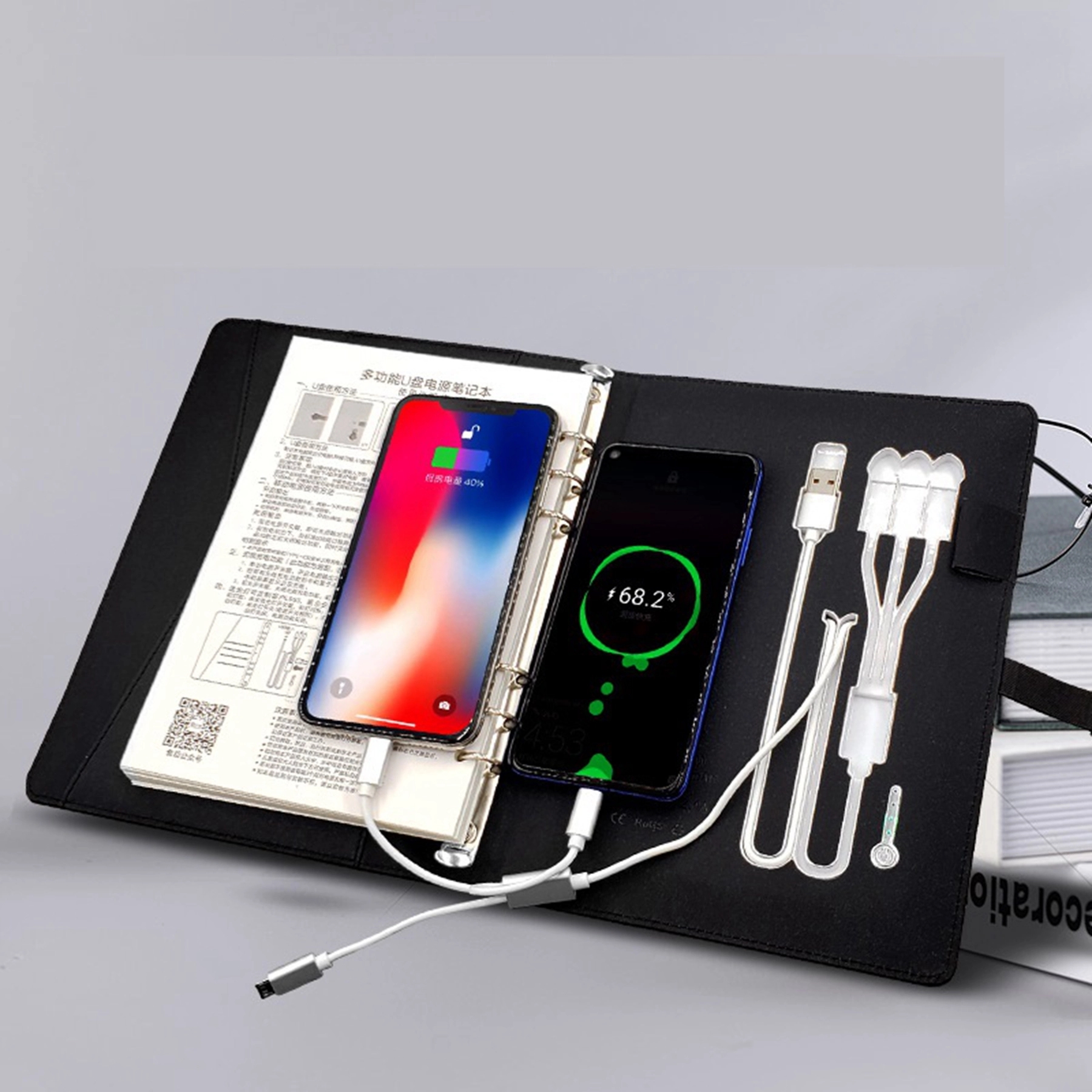 6000 mAh Wireless Charging Power Bank Notebook with LED Logo 4