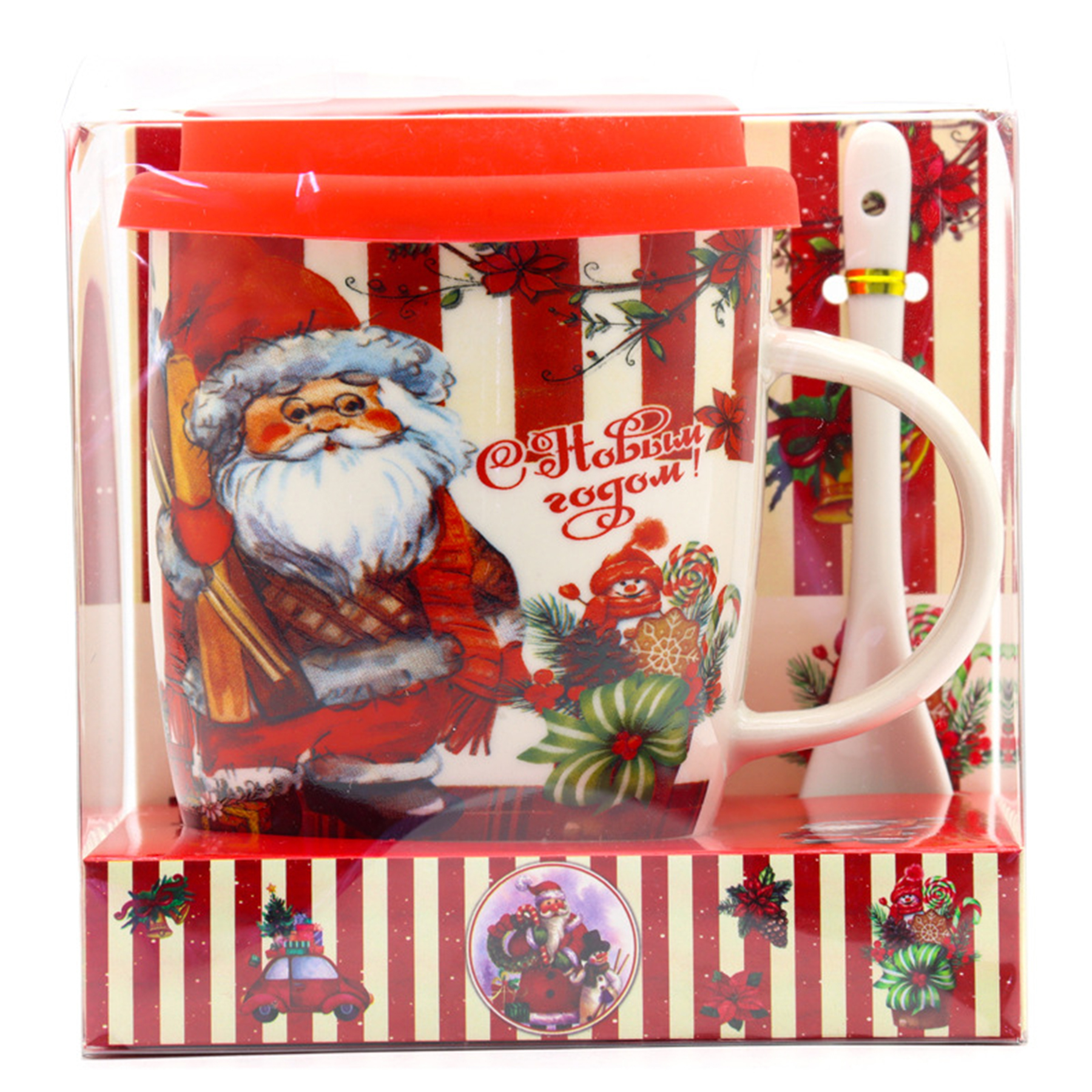 7 Oz Ceramic Christmas Cups Gift Set 2
