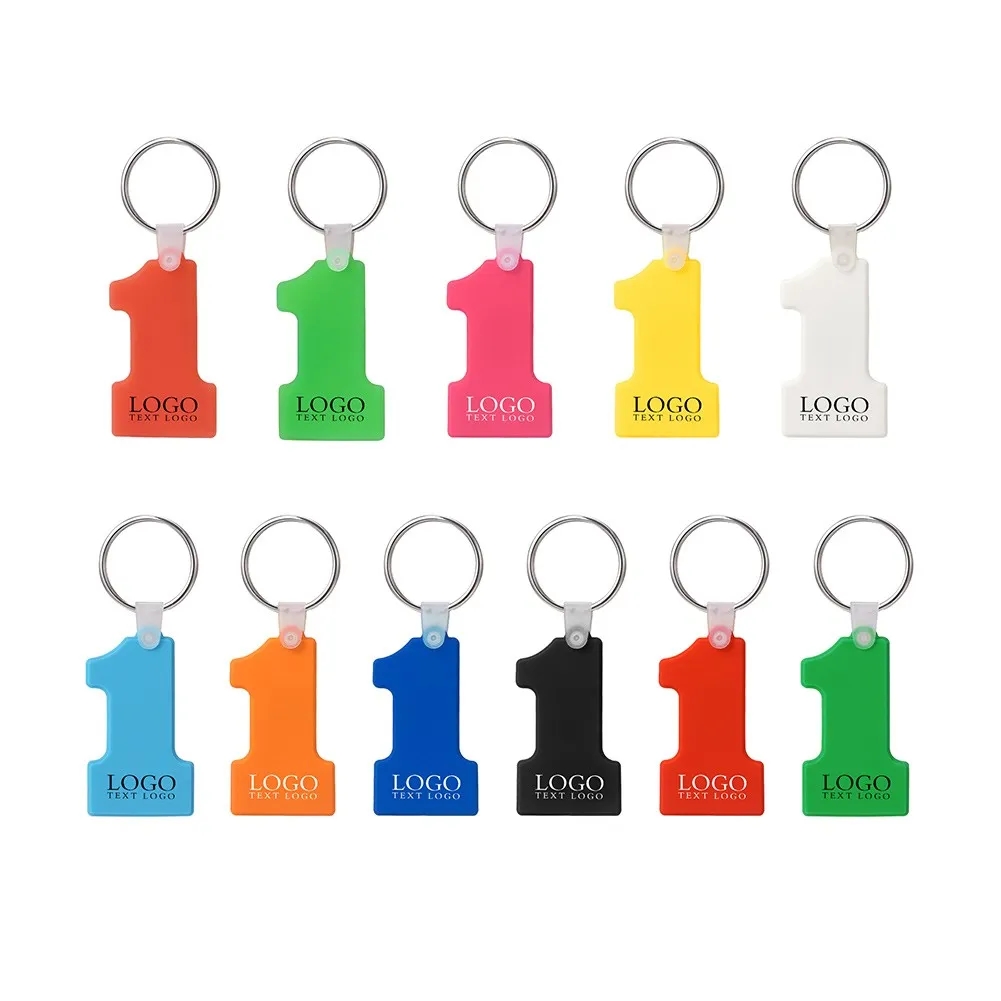 Number One-Shaped Soft Silicone Keychain 14