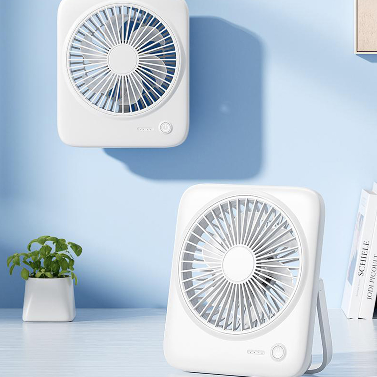 Foldable Portable Light Quiet USB Rechargeable Desk Fan 4