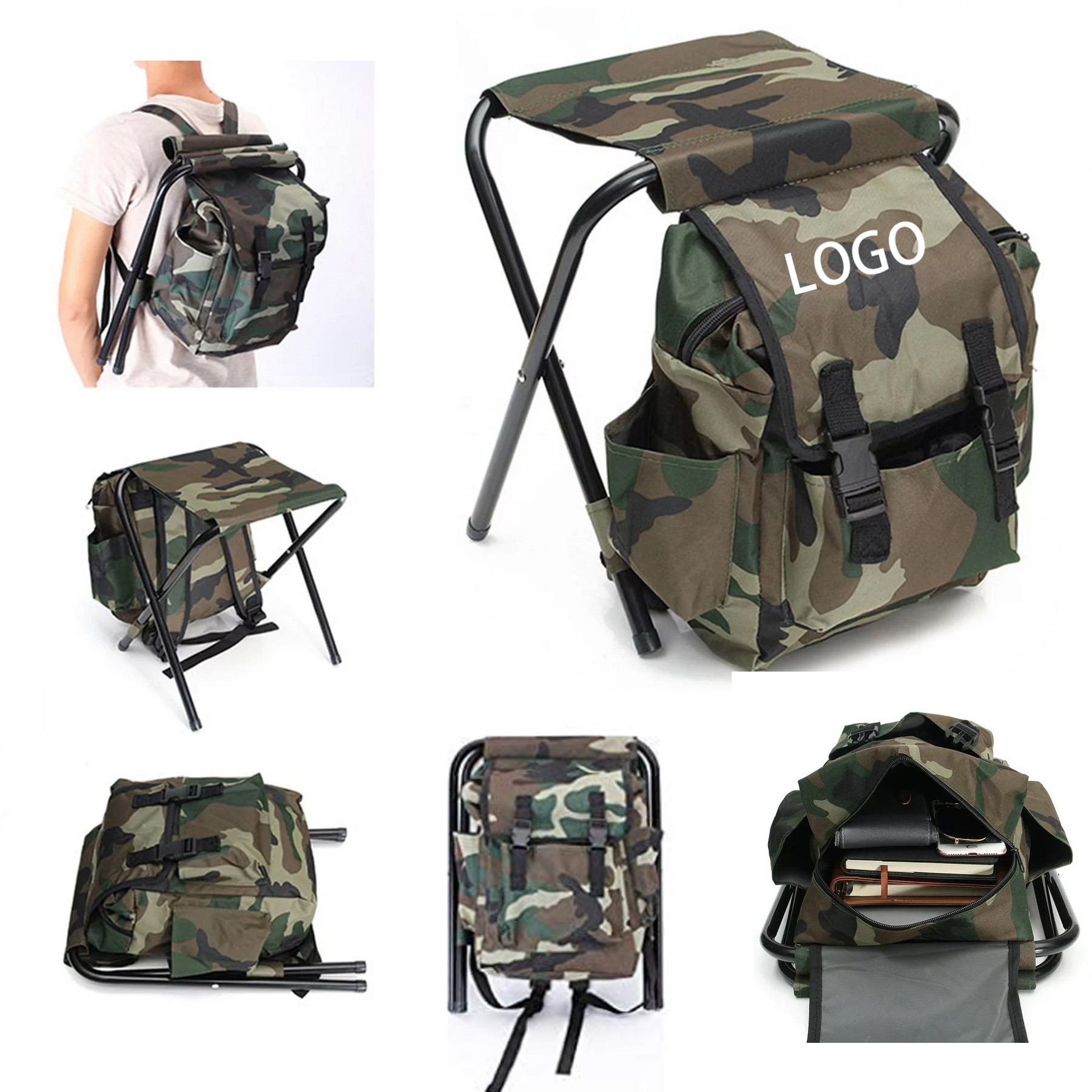Ultralight Folding Chair with Camo Bag 1