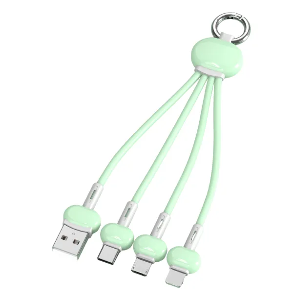 3-In-1 Keychain Charging Cable with Lightning, Type-C, and M 5