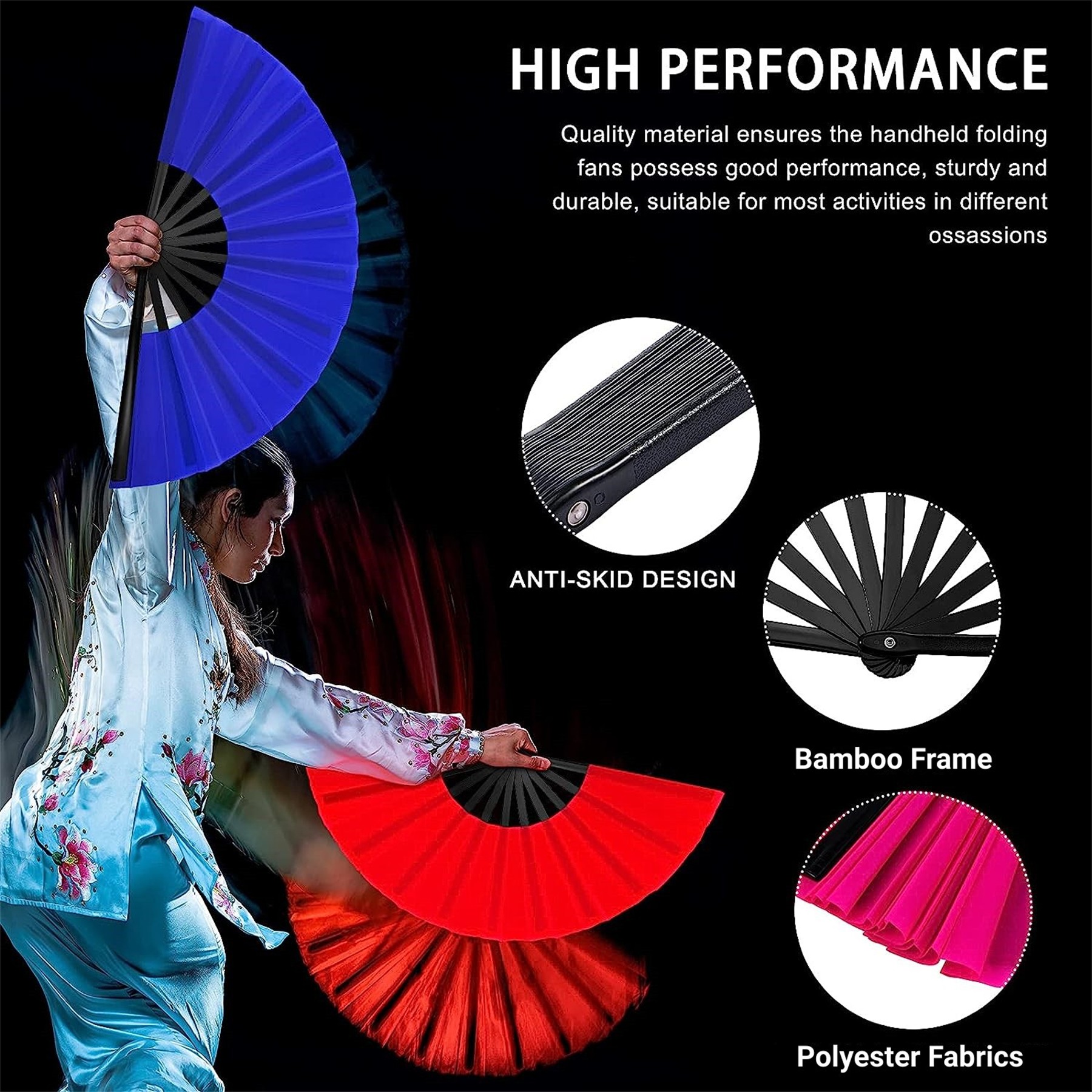 13" Foldable Kung Fu Fan 9
