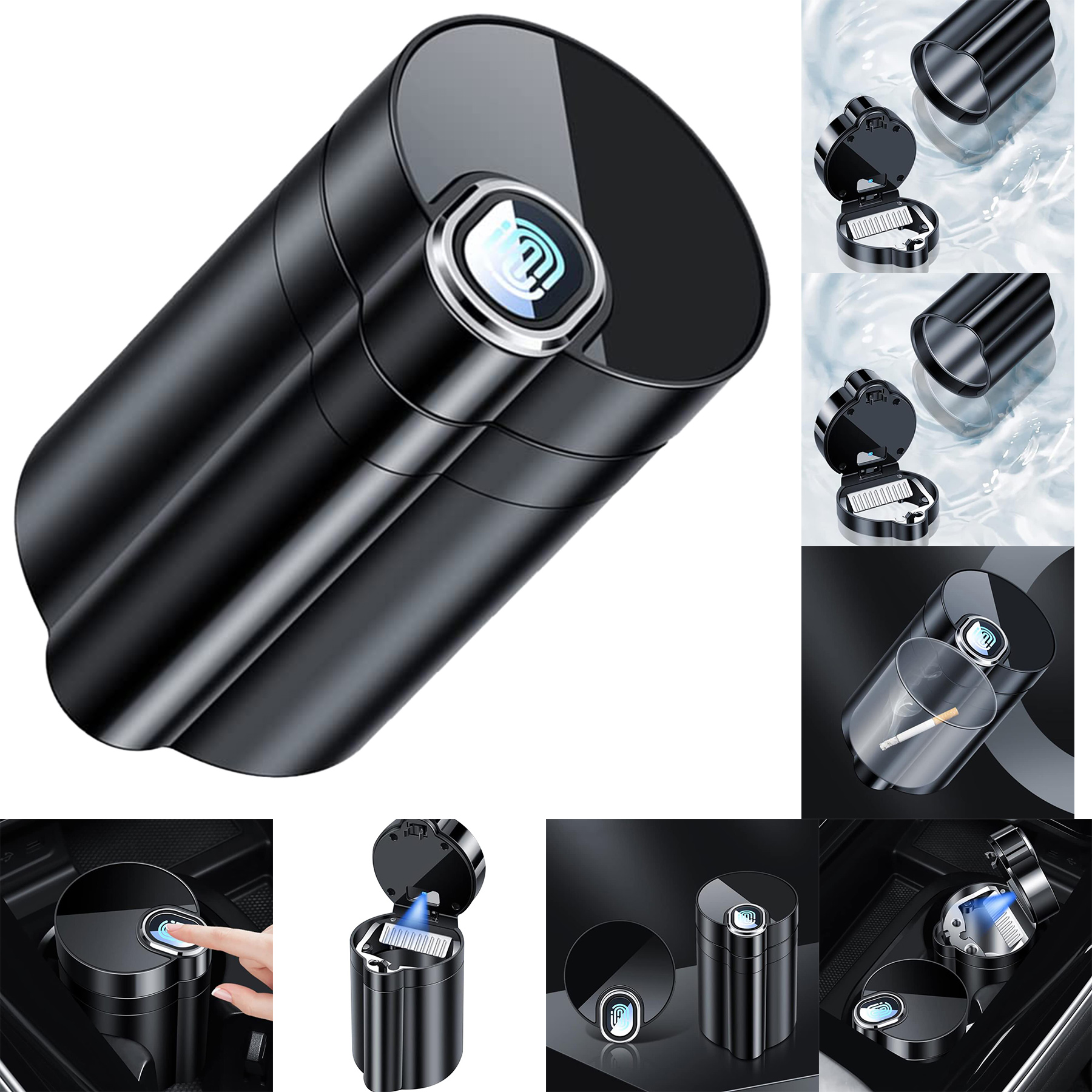 Portable Car Ashtray With Lid 2