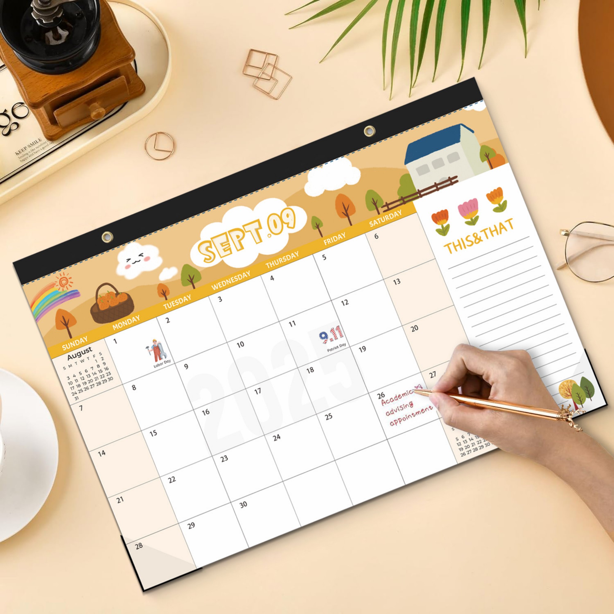 18 Months 17"*12" Cartoon Wall Calendar From Jan 2025 To June 2026 3