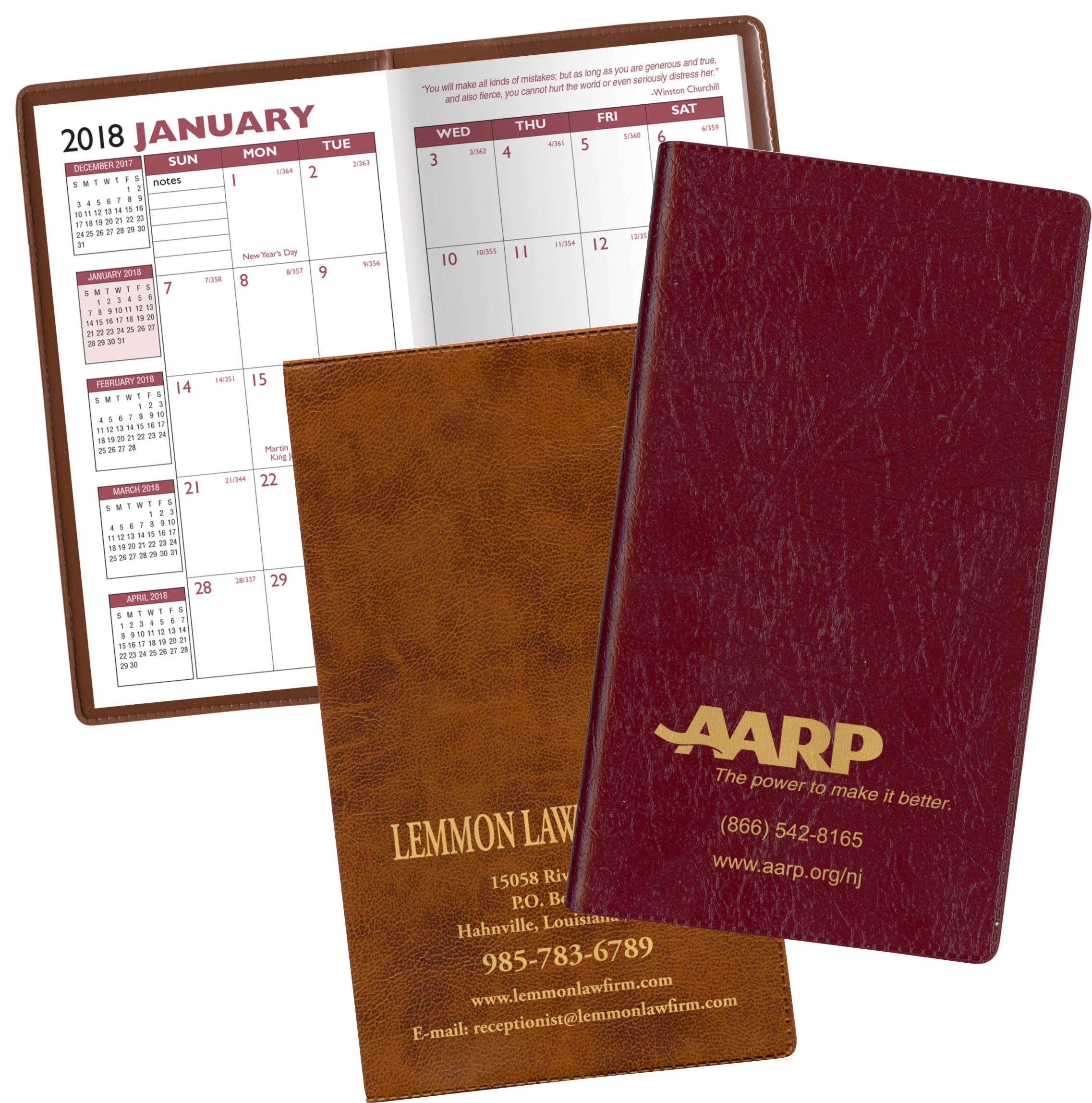Executive Vinyl Monthly Pocket Planner 2