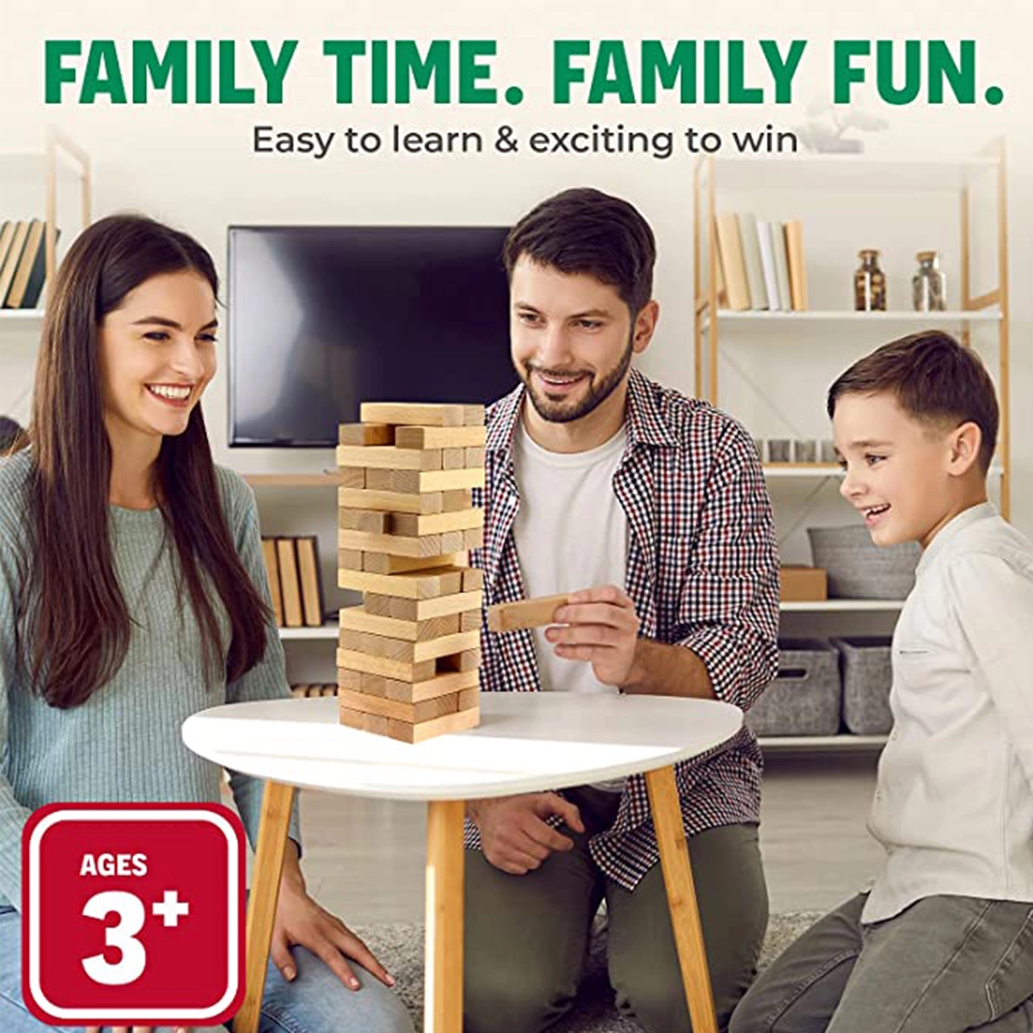 Large Size 54 Pieces Classic Wooden Tower Game 12